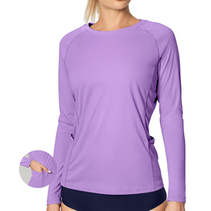 Best quality Slim-fit Crew Neck <b>Rash</b> <b>Guard</b> T-shirts Skin Protection <b>For</b> Outdoor Wear Long Sleeves <b>Rash</b> <b>Guard</b> <b>For</b> <b>Women's</b> OEM - Product Image 5