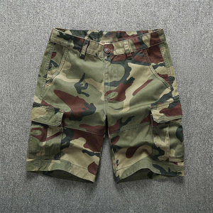 Haute qualité hommes Shorts Cargo pantalon Anti Shirk solide poche latérale Shorts hommes taille élastique respirant hommes Cargo Shorts - Product Image 2