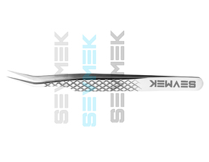 Pinzas profesionales para recoger pestañas con punta de fibra, ranuras antideslizantes, pinzas de volumen de pestañas, aplicador de pestañas de Sevmek Surgical - Product Image 4