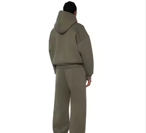 Ensemble de sweat-shirt à capuche décontracté en deux pièces pour homme et femme, couleur unie, tricoté en polaire, séchage rapide, automne-hiver - Product Image 4