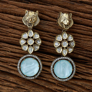 ต่างหูคลาสสิก Kundan ประดิษฐ์แฮนด์เมดพร้อมการชุบวิกตอเรียมีจําหน่ายในราคาสมเหตุสมผล - Product Image 4