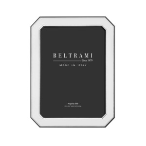 Marco de Fotos Rectangular Beltrami, Estructura de Madera, Plateado, con Grabado en Relieve, Hecho en Italia - Product Image 1