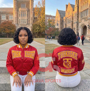 custom Greek Letters AKA Windproof Sorority Bomber Jacket lady crops jackets Sorority Winter Satin Bomber and college jacket - Product Image 3