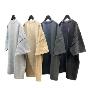 Camiseta de lavado ácido de alta calidad OEM 2025, ropa de calle lisa, camisetas Vintage de secado rápido, venta al por mayor, camiseta negra de lavado ácido transpirable - Product Image 5