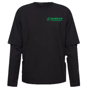 เสื้อยืดคอกลมแขนยาวสองชั้นสั่งทำจากโรงงาน ทรงโอเวอร์ไซส์ แห้งเร็ว พิมพ์ลายดิจิตอล โลโก้พิมพ์ลาย 100% ผ้าฝ้าย - Product Image 1
