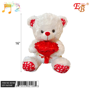 16 \ "orso bianco abbraccio fiore con bacio amo You-30PCS/CS per le forniture di San Valentino - Product Image 1