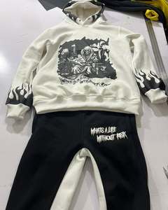 Bas quantité minimale de commande 100% coton adulte à manches longues survêtement avec fermeture à taille élastique sérigraphie survêtement fabriqué au Pakistan - Product Image 4