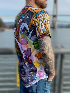 Camiseta de Sublimación Digital Personalizada OEM, 100% Poliéster, Etiqueta Privada, Alta Calidad, Secado Rápido, Cómoda, Informal - Product Image 4