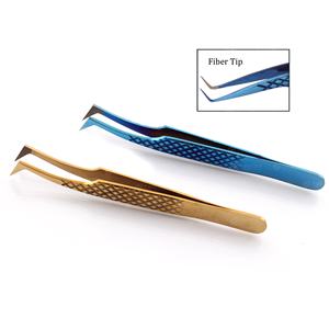 Pince à épiler d'extension de cils de volume russe en acier inoxydable avec embouts pointus en fibre - Product Image 4