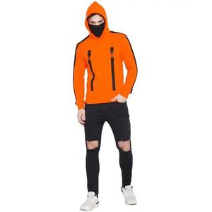 2025เสื้อฮู้ดสวมหัวของผู้ชายสีดำและส้มออกแบบได้ตามต้องการดีไซน์แฟชั่นใหม่ - Product Image 6