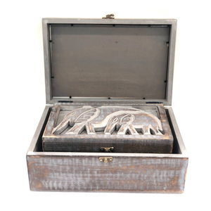 Ensemble de 3 boîtes à bijoux forme carrée Bijus boîte à bibelots meilleure qualité différentes tailles en bois pour pierres précieuses et placement de pierres - Product Image 4