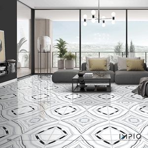 Baldosa de Porcelana de 600 mm x 600 mm, Diseño de Mármol, Acabado Mate, Producto Indio, para Interiores y Exteriores, Jardín, Restaurante - Product Image 4