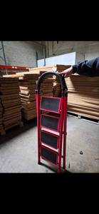 Portable <b>Folding</b> Household Ladder Steel Tube Step <b>Stool</b> Textured Tread Modern EN131 Certified 4-Step - Product Image 1