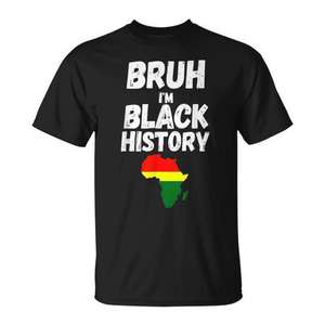 T-shirt à manches courtes pour garçons, col rond, en coton, design éducatif, sur le thème de la conscience du patrimoine afro-américain - Product Image 1