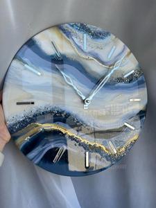 Handcrafted Quartz <strong>Movement</strong> Resin Wall <strong>Clock</strong> with Art Deco <strong>Design</strong> and Wood Inlays for Restaurants at Very Cheap Price - Product Image 4