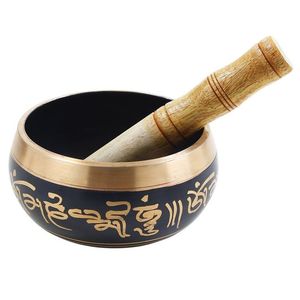 Bol chantant en métal moderne Instrument apaisant tibétain antique Maillet en bois Sculpture en Chine polie pour la méditation Artisanat en métal - Product Image 2