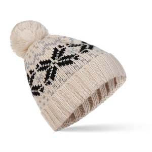 Hot Sale Fashionable Winter Knitted Best Quality Comfort <b>Beanie</b> for <b>Cool</b> Weather Jacquard Breathable Snowflake Cap's - Product Image 2