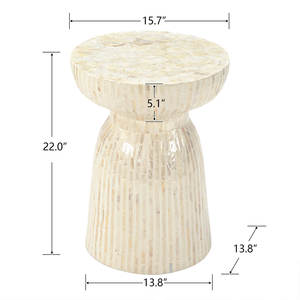 โต๊ะข้างทรงนาฬิกาทรายลายเปลือกหอยมุกสมัยใหม่ เฟอร์นิเจอร์หรูหราขายส่งสำหรับโรงแรม จำหน่ายอย่างยั่งยืน - Product Image 4