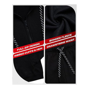 Conjunto Deportivo Negro de 2 Piezas con Sudadera con Cremallera y Pantalones Deportivos Cómodos - Product Image 4
