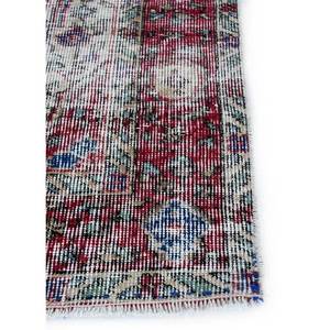 Tapis en laine noué à la main vintage, motif abstrait bleu médaillon, pour salon, couloir ou patchwork rectangulaire - Pae-2436 - Product Image 4