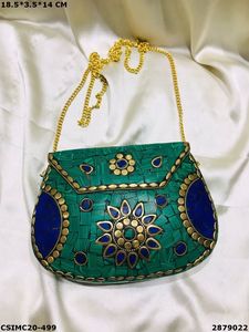 Pochette de soirée en mosaïque en métal de créateur fait à la main sac à main élégant pour fêtes sacs à main pour dames - Product Image 5