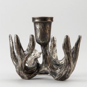 Bougeoir en corne d'aluminium de qualité supérieure avec base en laiton poli Artisan fait à la main conçu pour les intérieurs décoratifs - Product Image 6