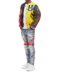 Chaqueta Universitaria de Invierno para Hombre, Estilo Urbano, Cuello Alto, Multicolor, Bordada, Unisex, Ecológica - Product Image 6