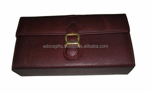 Estuche de almacenamiento duradero de cepillos y kits de cosméticos de cuero genuino con bolsa de cosméticos con logotipo personalizado - Product Image 4
