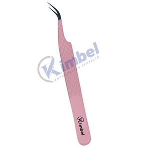 Professional Pink Stainless Steel Diamond Grip Volume Lash <b>Tweezers</b> Pointed Tip Eyelash Extensions Tool - Product Image 6