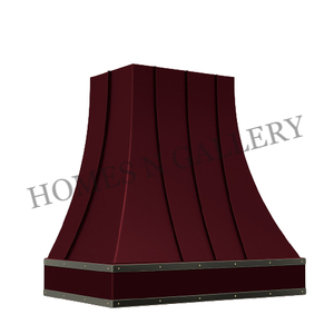 Couvercle de hotte de cuisine en acier inoxydable sur mesure, de haute qualité, en métal, à fixation murale, pour hotte de cuisine avec finition rouge - Product Image 1