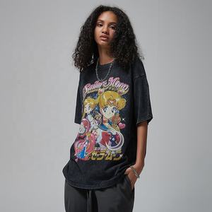 Camiseta DTG Print Sun Faded para hombre, camiseta Vintage 100% de algodón con lavado ácido para hombre, Camiseta con estampado de ropa de calle para hombre y mujer - Product Image 3