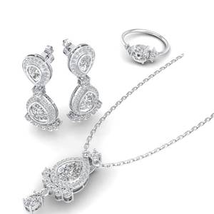 REYES Classic Pear Cut 7.19Ct Moissanite Earring Set con 925 Sterling Silver Compromiso Regalo DE BODA Joyería fina para mujeres - Product Image 1