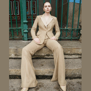 Pantalon de qualité supérieure pantalon évasé NADIA pour femmes pantalons évasés longs ensembles pour femmes vêtements étiquettes personnalisées marque de luxe - Product Image 1