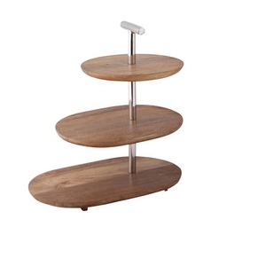 Support à gâteau en bois à 2 étages pour la fête, la célébration, la fête, le service de gâteaux, la vaisselle, le support à fruits - Product Image 4