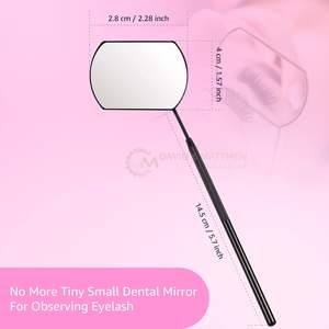 Grand miroir de maquillage à long manche de qualité supérieure bel outil cosmétique avec motif carré personnalisé Logo personnalisé - Product Image 4