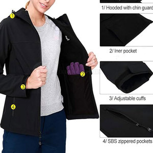Premium Quality Lightweight XL Size Women's Softshell Jackets Hot Selling Sheep Skin Printed Fabric Softshell Cotton Plain Dyed - Product Image 5