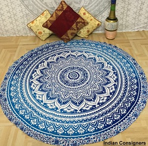Mandala Floral Print Coton Serviette De Plage Ombre Roundie Pique-Nique Tapis Décor À La Maison À La Main Belle Tenture Murale Par Les Expéditeurs Indiens - Product Image 5