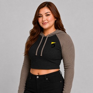 Sudadera Corta de Algodón para Mujer, Nueva Colección 2026, de Alta Calidad, con Estampado Digital y Logotipo Frontal, Estilo Urbano, Proveedor y Fabricante OEM - Product Image 2
