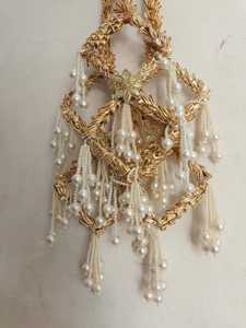 Paranda royal punjabi avec travail en or Gota, accessoire de tresse de cheveux de mariée, parandi de mariage Jaggo Mehndi Sangeet, bijoux traditionnels - Product Image 3