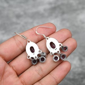 Boucles d'oreilles en améthyste, argent sterling 925, boucles d'oreilles en pierres précieuses faites à la main, bijoux cadeau pour elle, mère, femmes, mode de luxe - Product Image 6