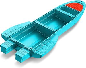 เรือตกปลาแบบพับได้พร้อมเรือคายัคแบบพับได้ 3 แบบ และทุ่นลอยน้ำด้านข้างและด้านท้าย 2 ตัว เรือคายัคเอนกประสงค์ - Product Image 1