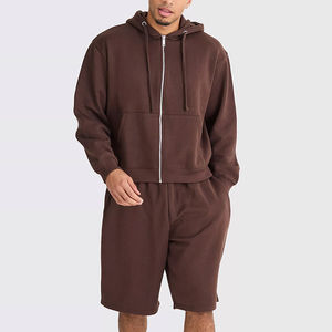 Ensemble de survêtement pour homme été 2025, couleur unie, 2 pièces, streetwear personnalisé, ensembles de survêtement pour homme, service OEM, coton respirant - Product Image 5