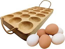 Bandeja de huevos de madera rústica hecha a mano para exhibición de cocina Bandeja de huevos de madera de bambú pulido para el hogar sostenible a precio barato - Product Image 3