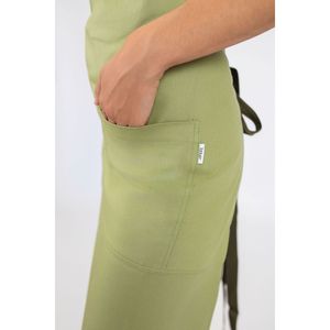 Delantal de algodón tipo babero color verde roca - Product Image 4
