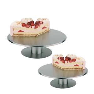 Design moderne Ensemble de 2 gâteaux en acier inoxydable de forme ronde en métal faits à la main pour la maison Événement Forme personnalisée Taille régulière - Product Image 1