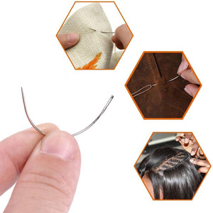 50 pièces aiguilles à tisser C aiguilles à tisser incurvées perruque faisant des épingles avec coloration personnalisée - Product Image 4