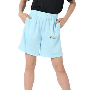 Pantalones cortos de malla azul con estampado de logotipo personalizado para hombre al por mayor, pantalones cortos informales ligeros transpirables con cintura elástica para hombre - Product Image 4