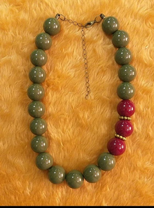 Handmade Resin Ball Necklace for Women & <b>Girls</b> Trending Beaded Chain, Art-Themed Party Fashion Jewelry, Beading - Product Image 4