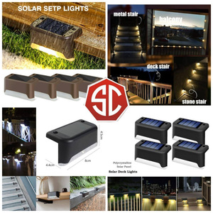 Solar Powered <b>LED</b> Step <b>Lights</b> IP65 Waterproof <b>Warm</b> White for Garden Courtyard Stairs - Product Image 2