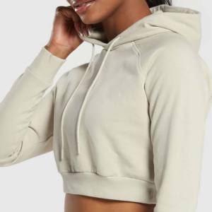 Streetwear Women's Cropped Fleece Hoodie Wholesale Custom Print Logo Long Sleeves Women Crop <b>Top</b> Hoodie Sweatshirt for Girls - Product Image 6